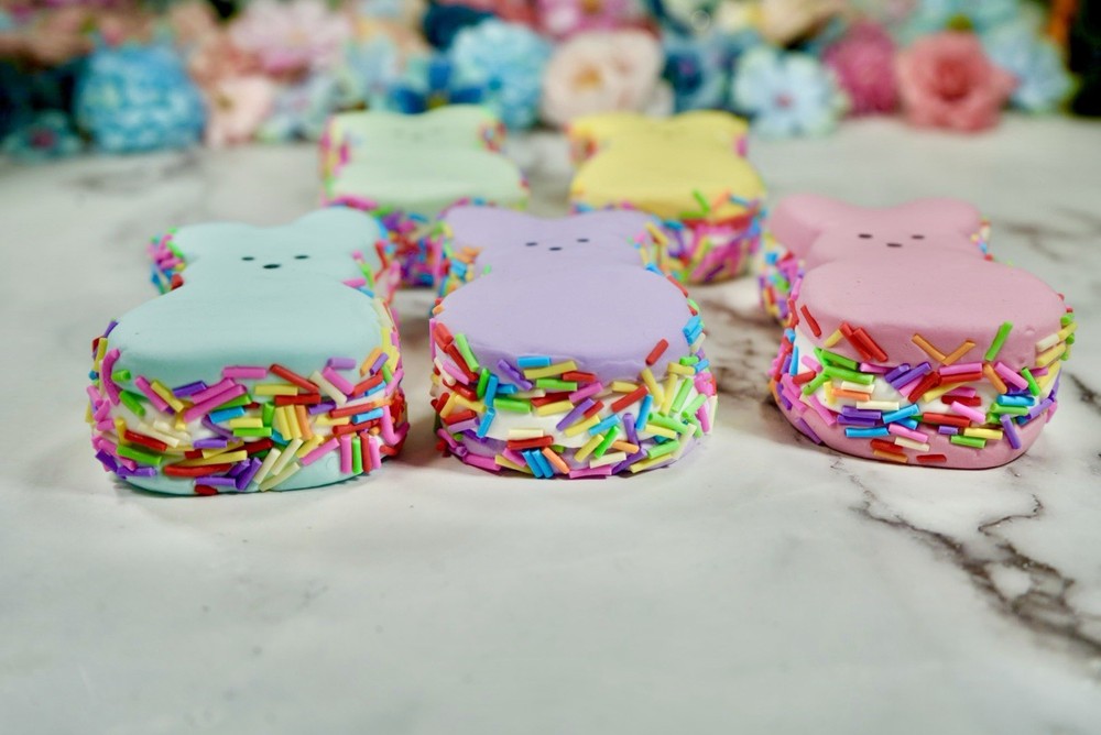 Peep Macaron Thick & Glossy Slime DIY Clay, Easter Theme, Scented, ASMR