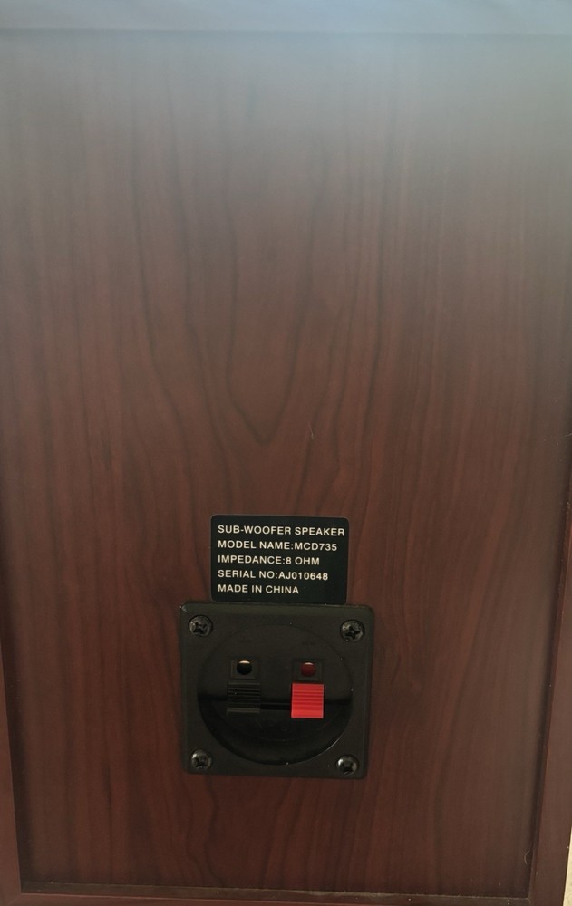 Philips MCD735 Subwoofer Wired Brown Rectangular 8 Ohms Wood Speaker