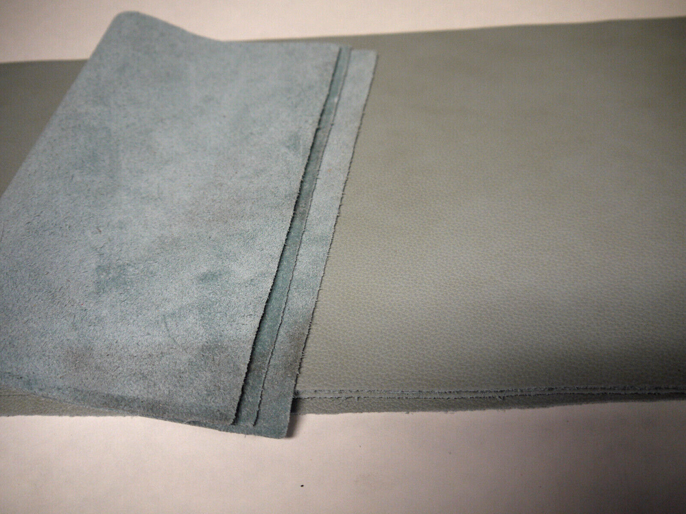 4 smooth Leather panels Mist Blue 10.25" x 24" first Quality.