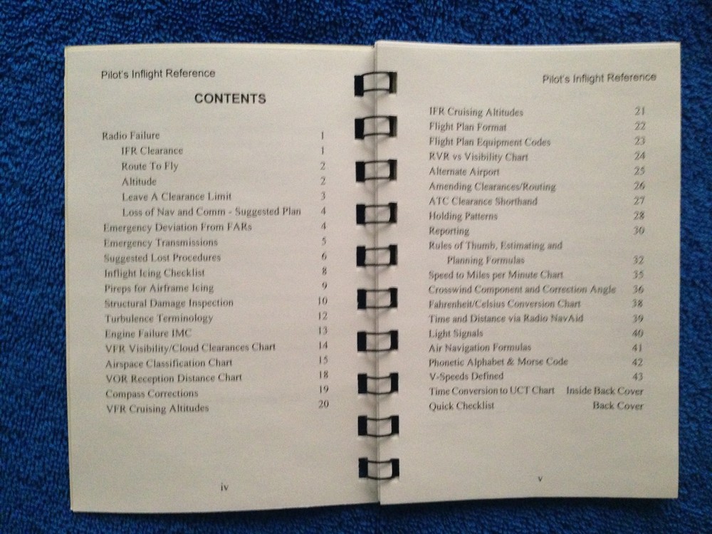 Pilot's In Flight Reference Book GREAT GIFT for a PILOT !