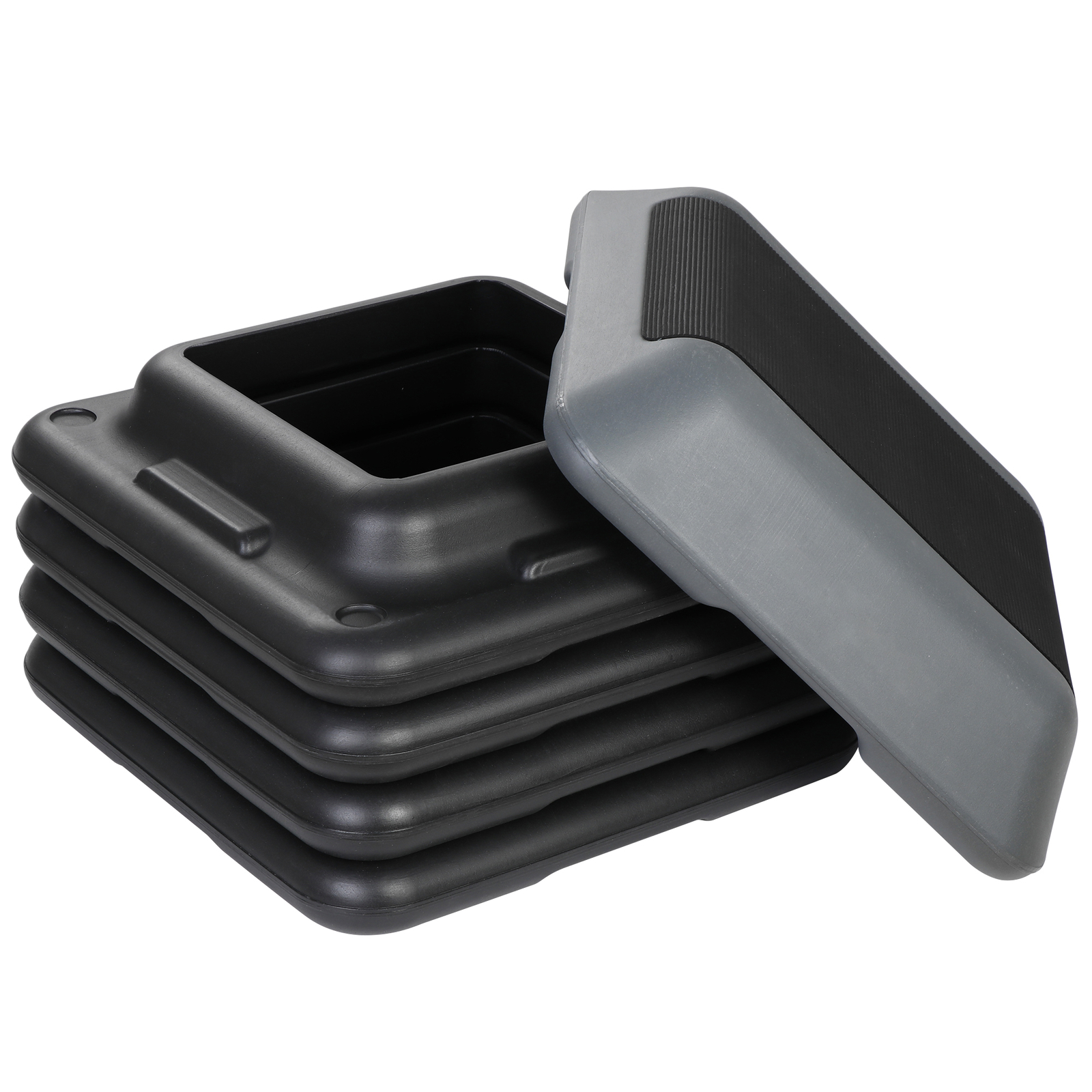 2PCS 16"x16"Aerobic Step Platform Exercise Workout Aerobic Stepper 4" - 12"