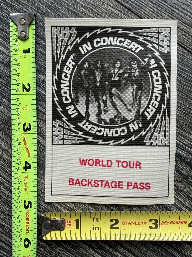 KISS Pass Satin Rock And Roll Over Tour Backstage Size B Vintage Kiss Aucoin
