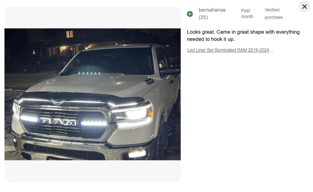 Led Illuminated RAM 2019-2024 Black Finish