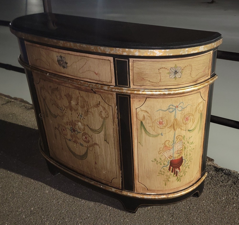 Ferguson Copeland Marble Top Demi Lune Server Sideboard Console Cabinet