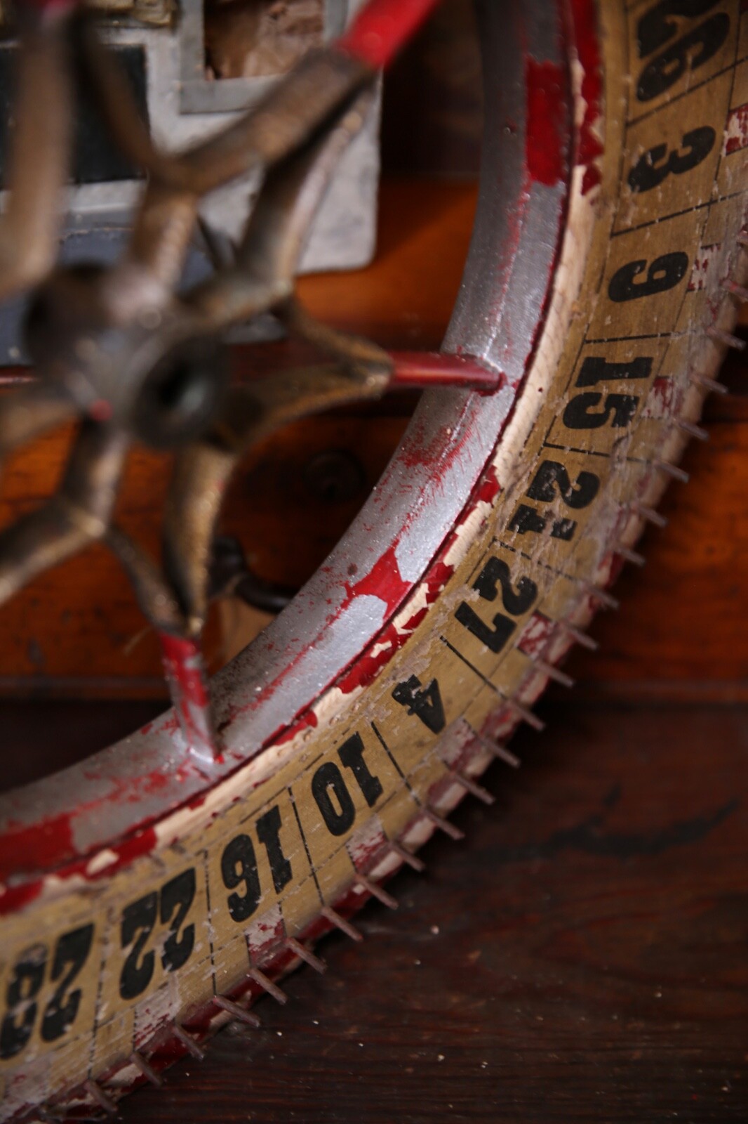 Antique Roulette Gambling Carnival Wheel Wood Casino Game Vintage Circus old