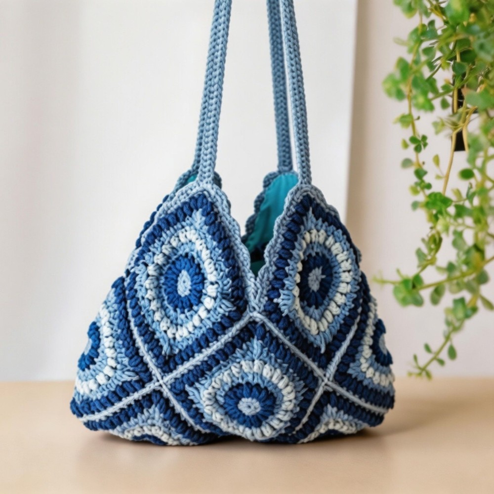 Granny Square Bag Crochet Pattern – Tote Bag – PDF + Video Tutorial