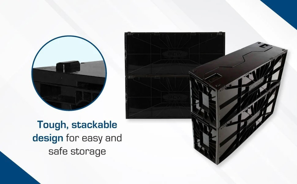 BCW LONG Comic Book Storage Box Bin Heavy Duty Plastic Stackable Hold 300 Bags