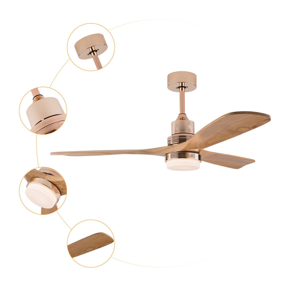 48'' Ceiling Fan Light Timer Dimmable LED Pendant Lamp With Remote Control