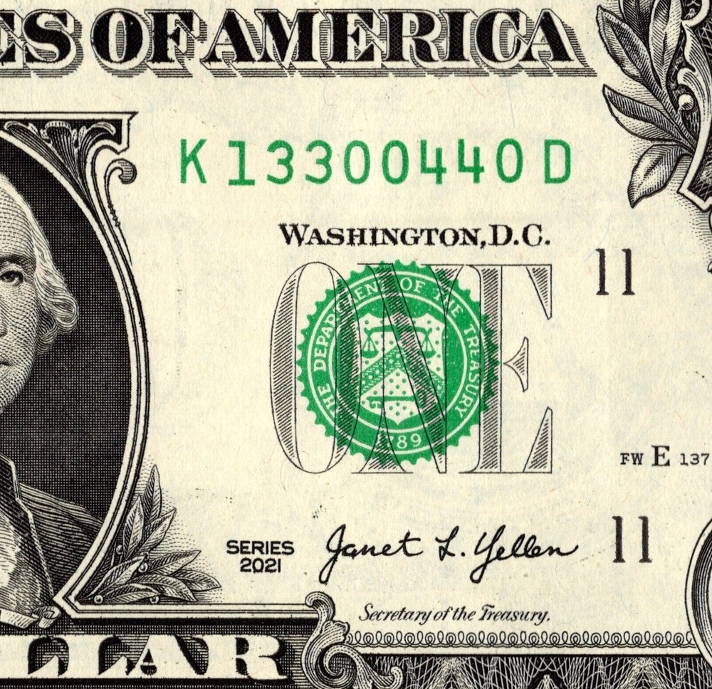 Three Consecutive pair Fancy Serial Number one Dollar Bill K13300440D