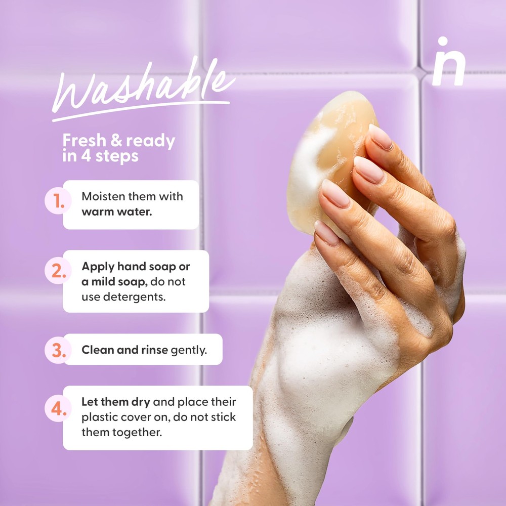 LELUSKIN Triangular Ultra-Thin, Reusable, Adhesive, Cup Size B-D+, Vanilla