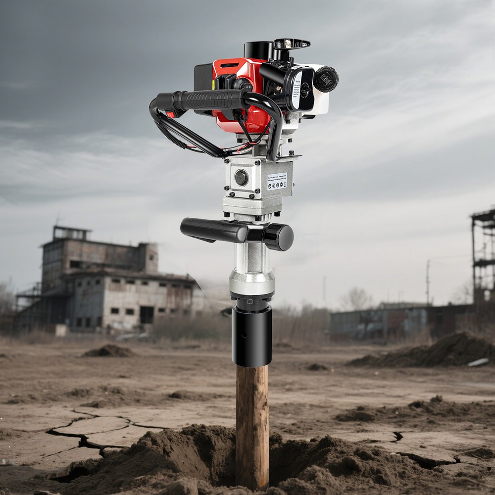 Gas-Powered Fence T Post Driver 2 Stroke Engine Push Pile Jack Hammer Kit