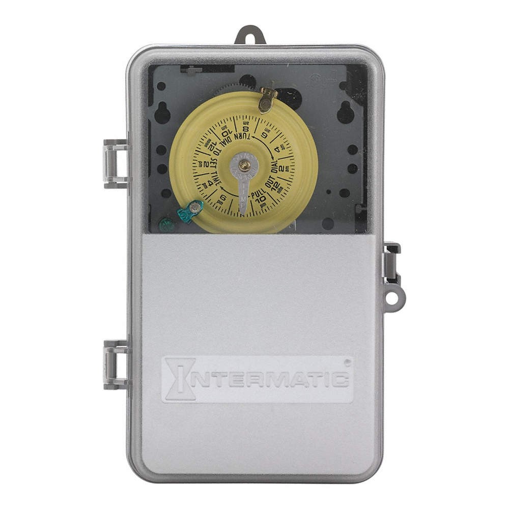 INTERMATIC T104PCD82 ElectromechanicalTimer,24hr,Gray,Plastic 20XE83