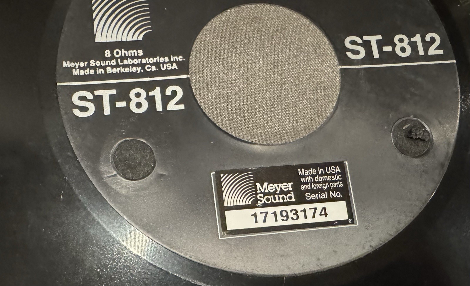 Meyer Sound ST-812 12" Replacement Driver Speaker Woofer - FREE SHIPPING in USA