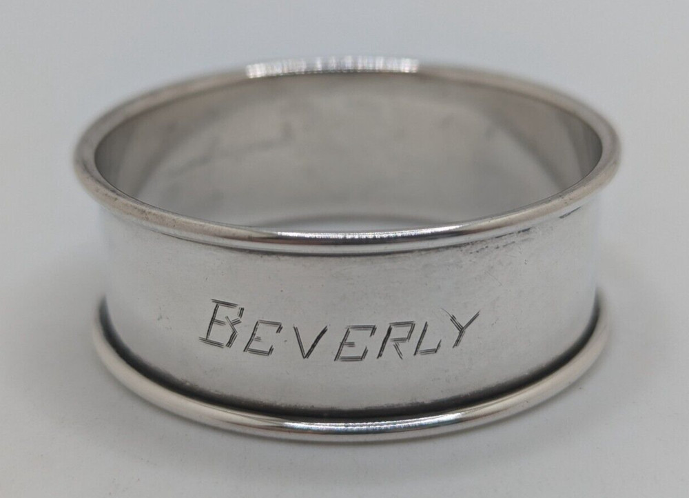 Watson Sterling Silver Napkin Ring "Beverly" name engraving