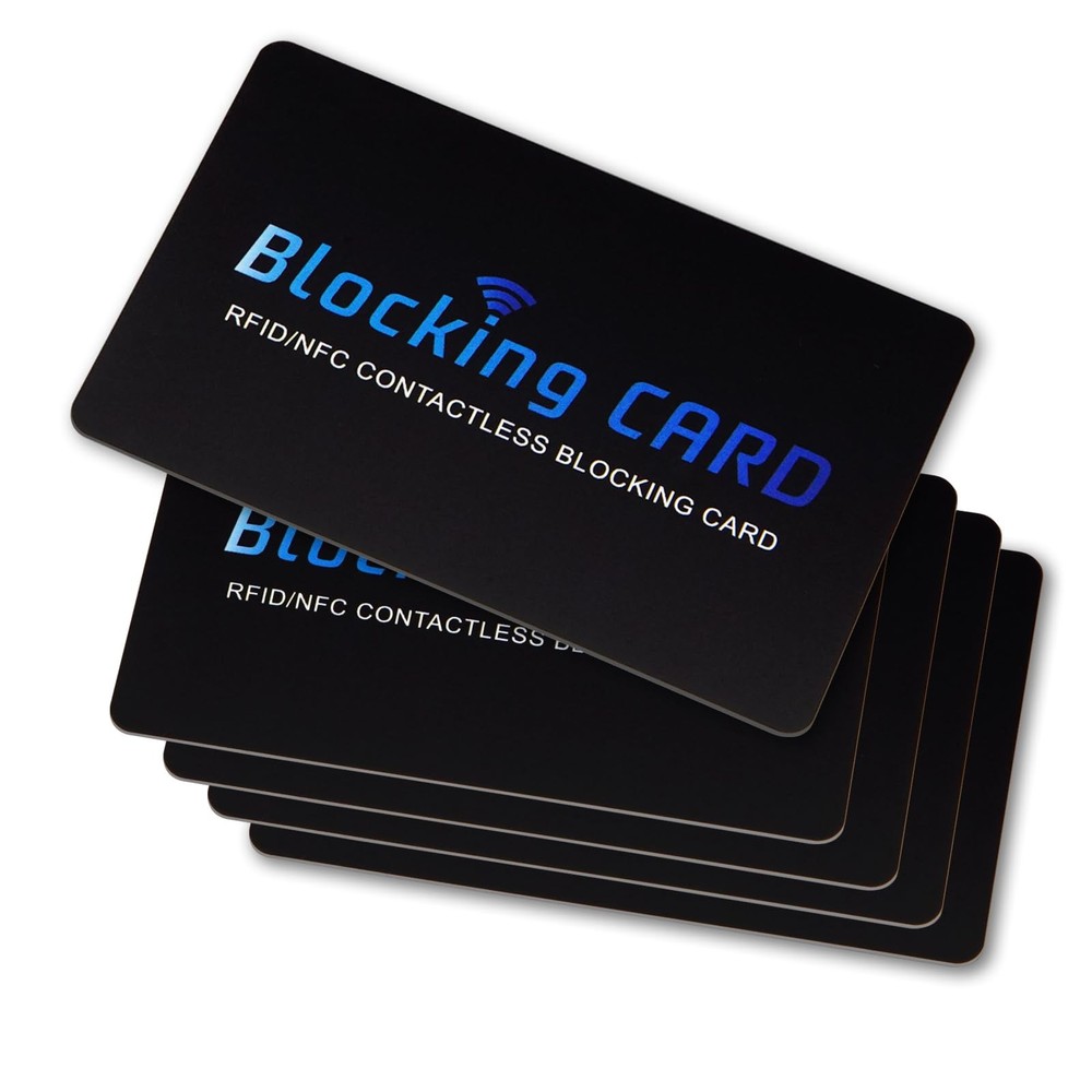 RFID Blocking Card (5 Pack) for Wallets, Slim RFID/NFC Standard, Black