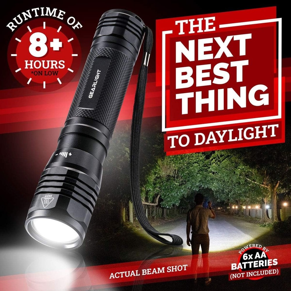 GearLight S2500 LED Flashlight - Extremely Bright, Powerful Tactical Flashlights