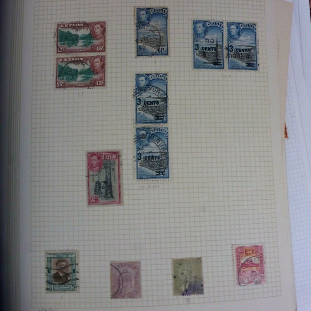OLD CEYLON 13X MIXED OLD CEYLON USED STAMPS HINGED