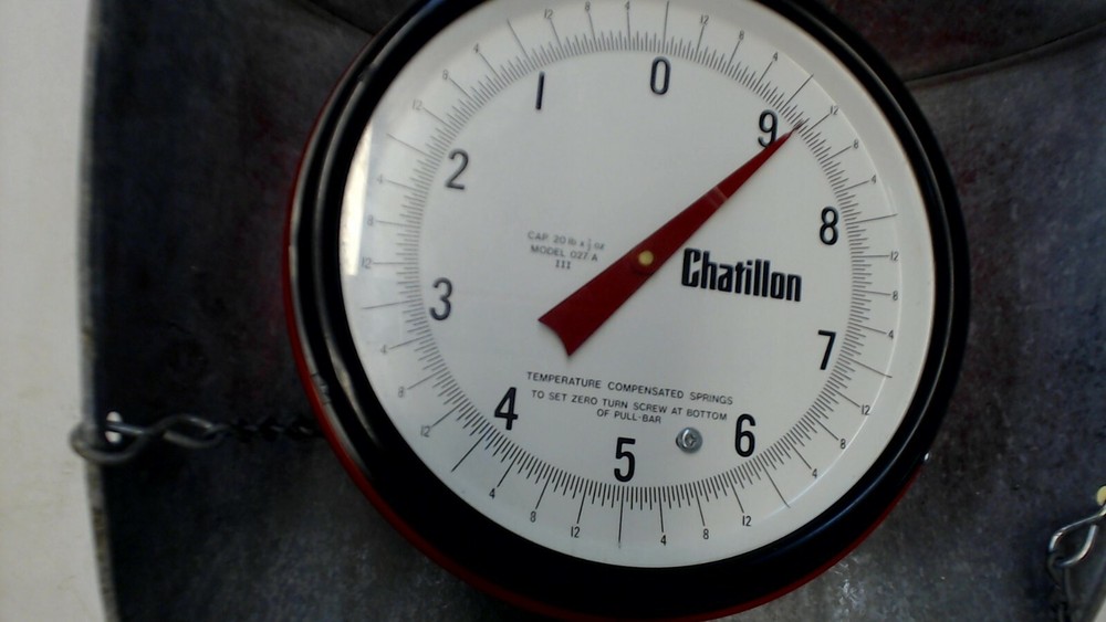 Used Chatillon 20lb x 1/2oz Model 27 Hanging Scale