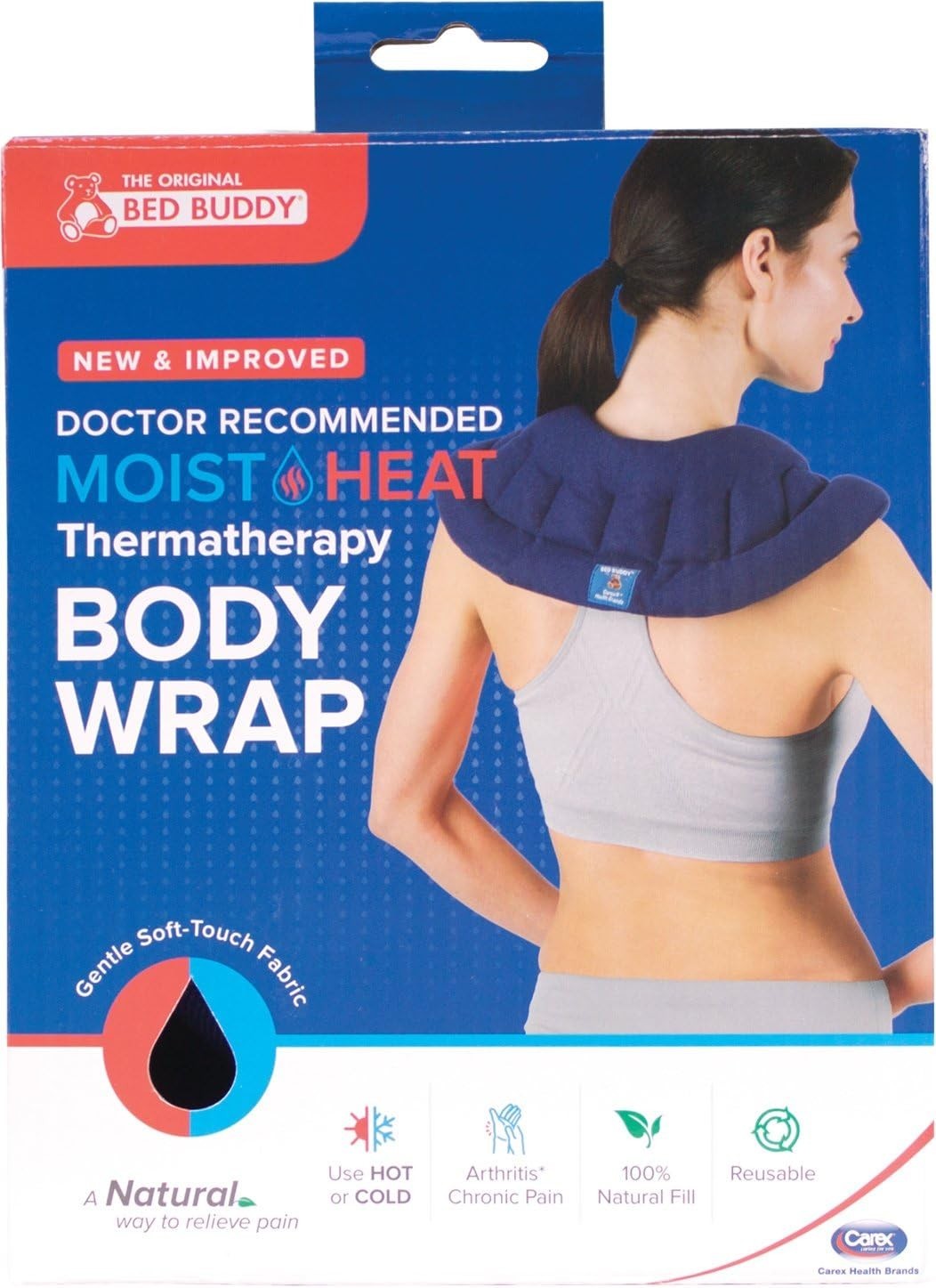 Bed Buddy Microwave Heating Pad - Body Wrap Heat 1 Count (Pack of 1), Blue