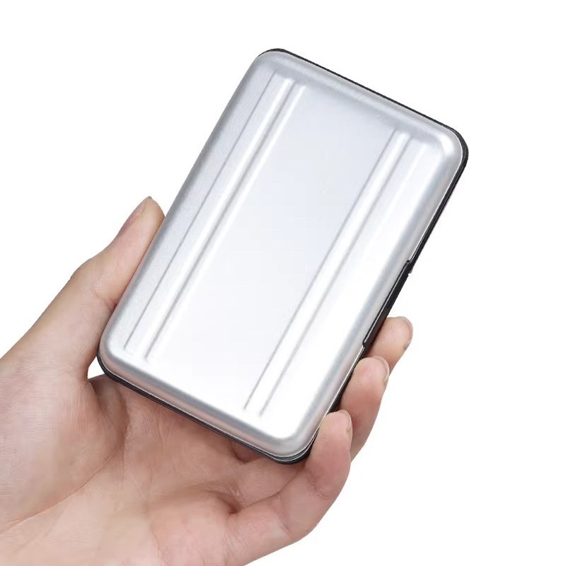 Silver SDXC Storage Aluminum Case Micro SD Cards Holder Case Memory Card Box 2PC