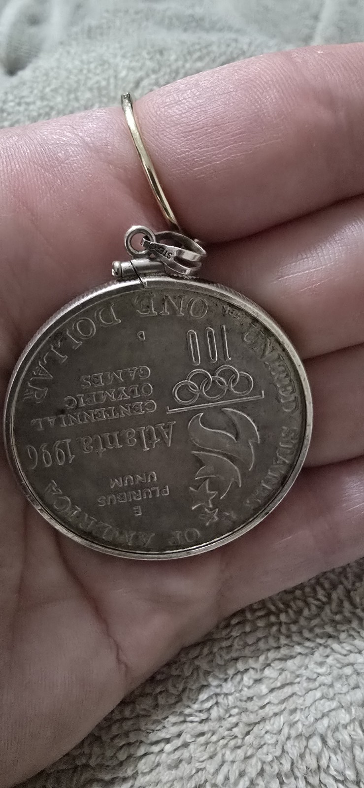 1996 D Atlanta Olympics Tennis Proof Commemorative 90% Silver Dollar Pendanr