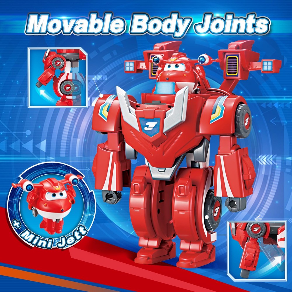 Super Wings Transformable 7 Inches (Main Figure), 2 (Mini Red