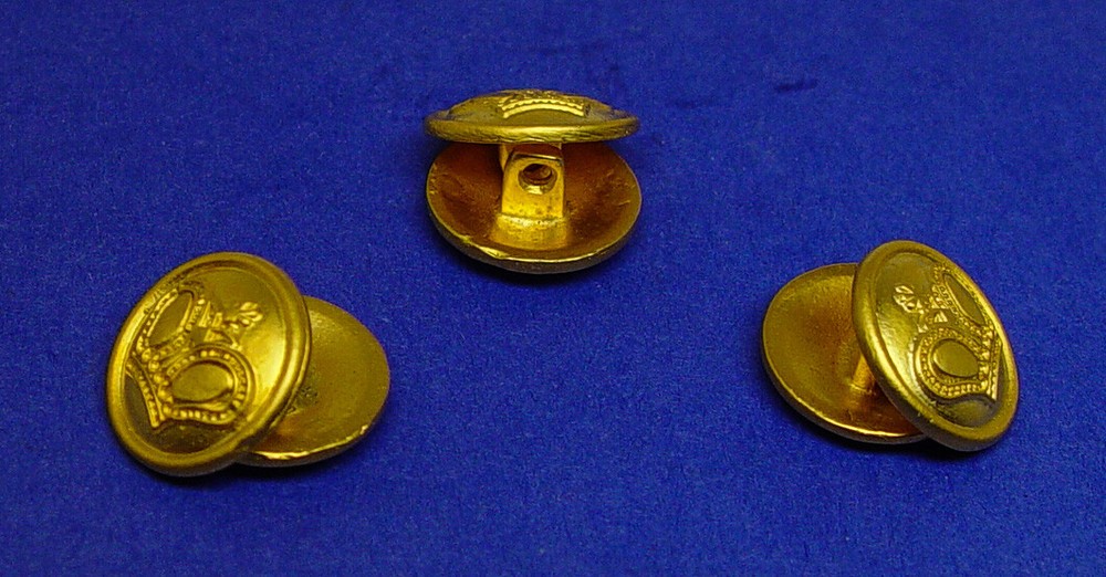 KASPER REPLACEMENT BUTTONS 6 GOLD TONE CROWN MOTIF SOLID METAL SHARP CONDITION