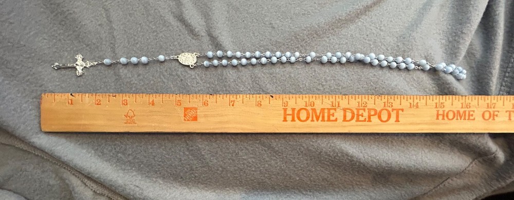 DeSantis ARGENTI (Italy) - 925 S. Silver Rosary in Filigree Box - ANGELS - Blue