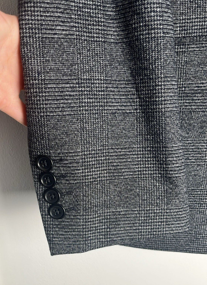 CHOICE - MEN'S CHECKED BLAZER - 38 REGULAR -GREY