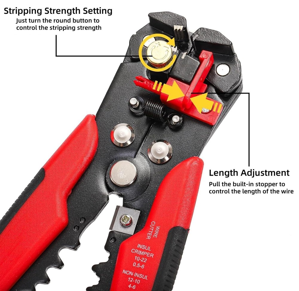 5 in 1 Self-Adjusting Wire Stripper Cutter,Multi-Functional Wire Crimping Too...
