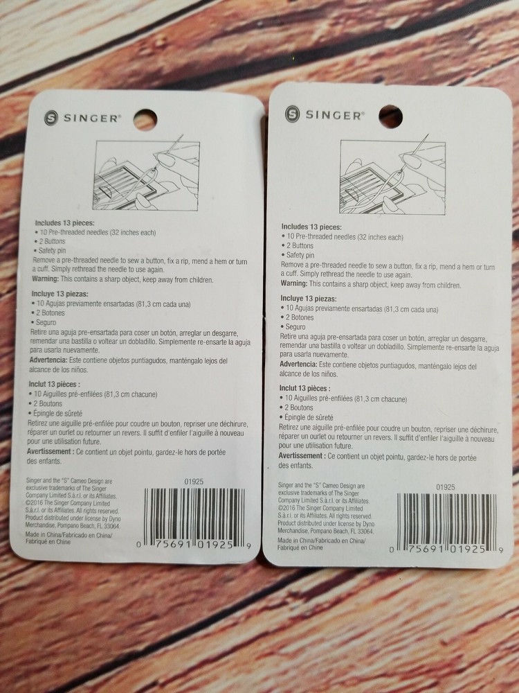 Sew-Quik Threaded Hand Needle Kit - 2 Pack - 075691019259