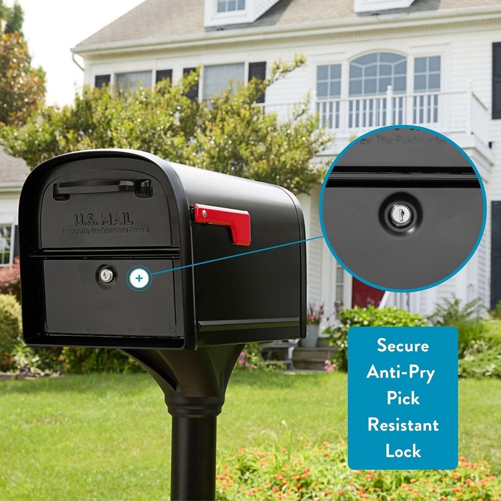 Architectural Mailboxes 6300B-10 Oasis 360 Locking Parcel Mailbox, Black
