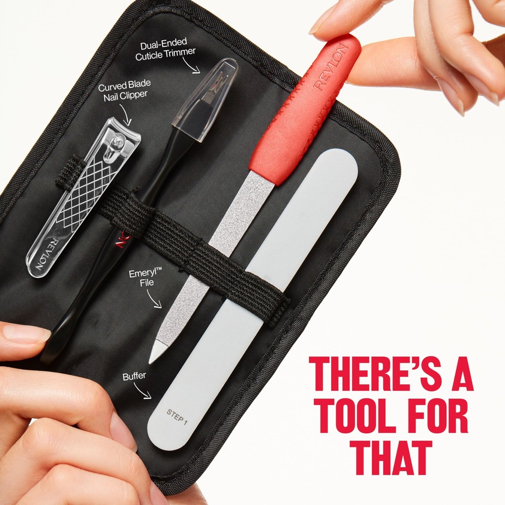Revlon Manicure Essentials Kit Nail File Cuticle Trimmer Clipper Buffer Set