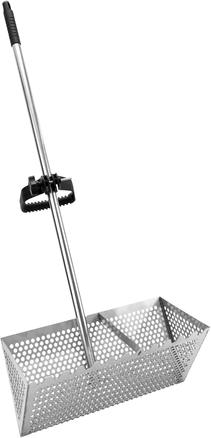 Sand Flea Rake, Durable Rake for Beach Easy to Install Sharp Teeth Wide Basket