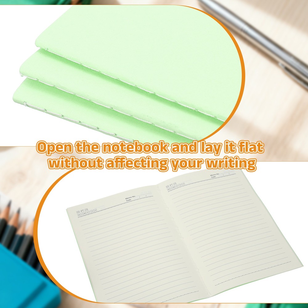 3 Pack A5 Notebook, A5 Journal Mini Notebook Pocket Kraft,Green