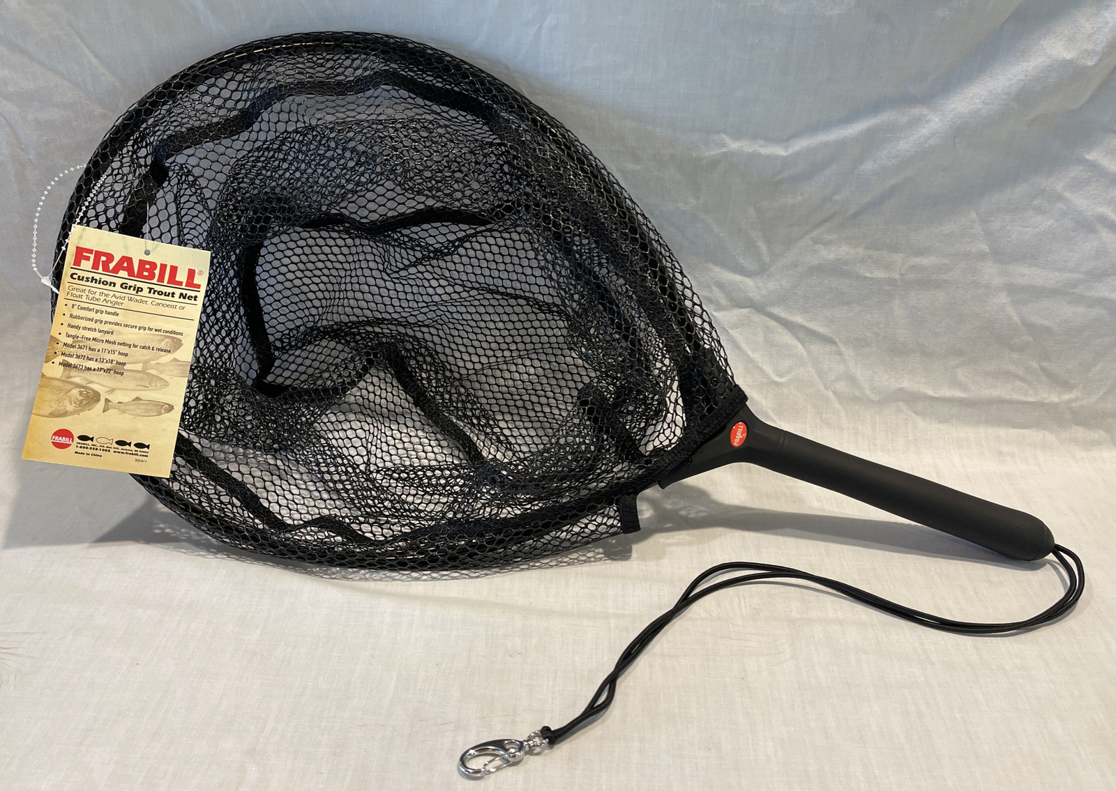 NEW FRABILL 3671 11" x 15" TEARDROP CUSHION GRIP TROUT NET