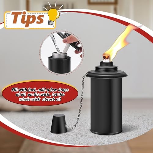 Pack Torch Replacement Canisters, 1oz Bamboo Lantern Refillable Torches, 6