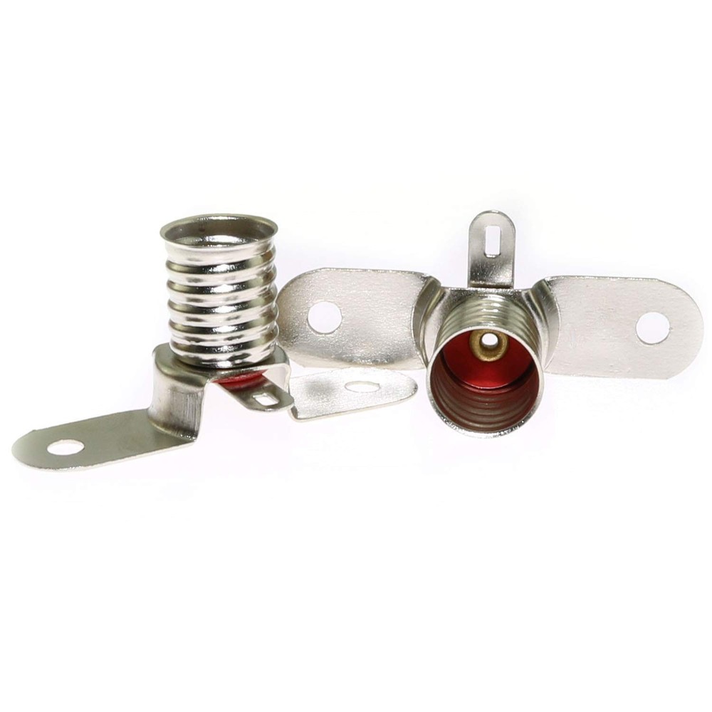 MEETOOT 10PCS E10 Mini LED Bulb Socket Student Physics Experiment Silver