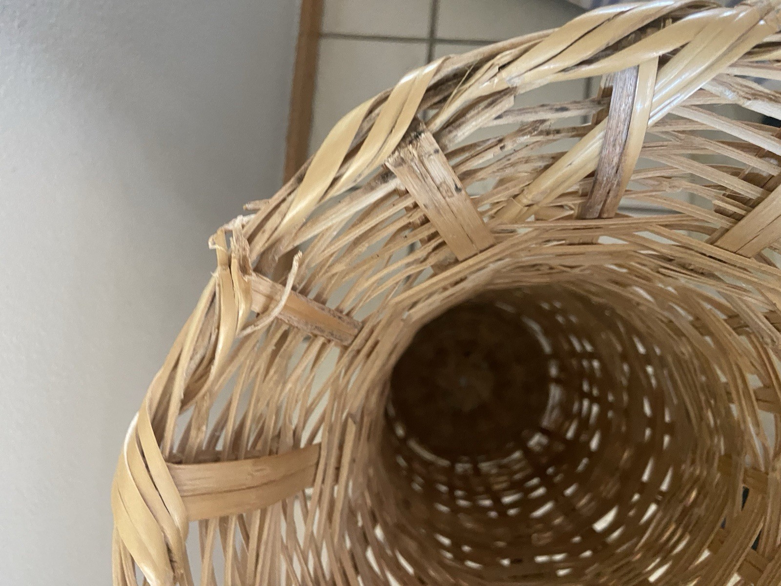 Vintage Boho Cane WalkingStick Umbrella Entryway Decoration Accent Wicker Rustic