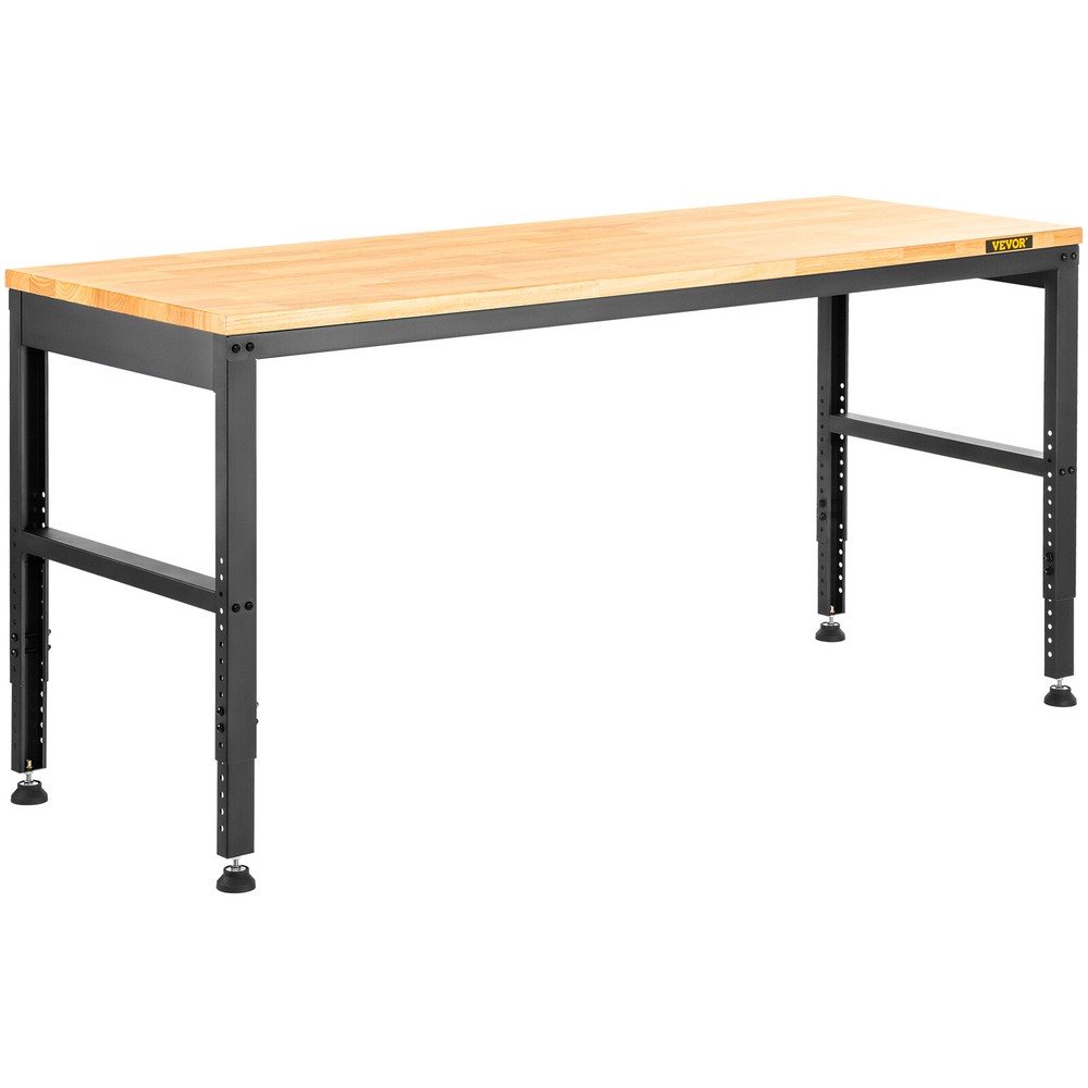 Adjustable Height Workbench 48"L x 20"W Work Bench Table w/ Power Outlets