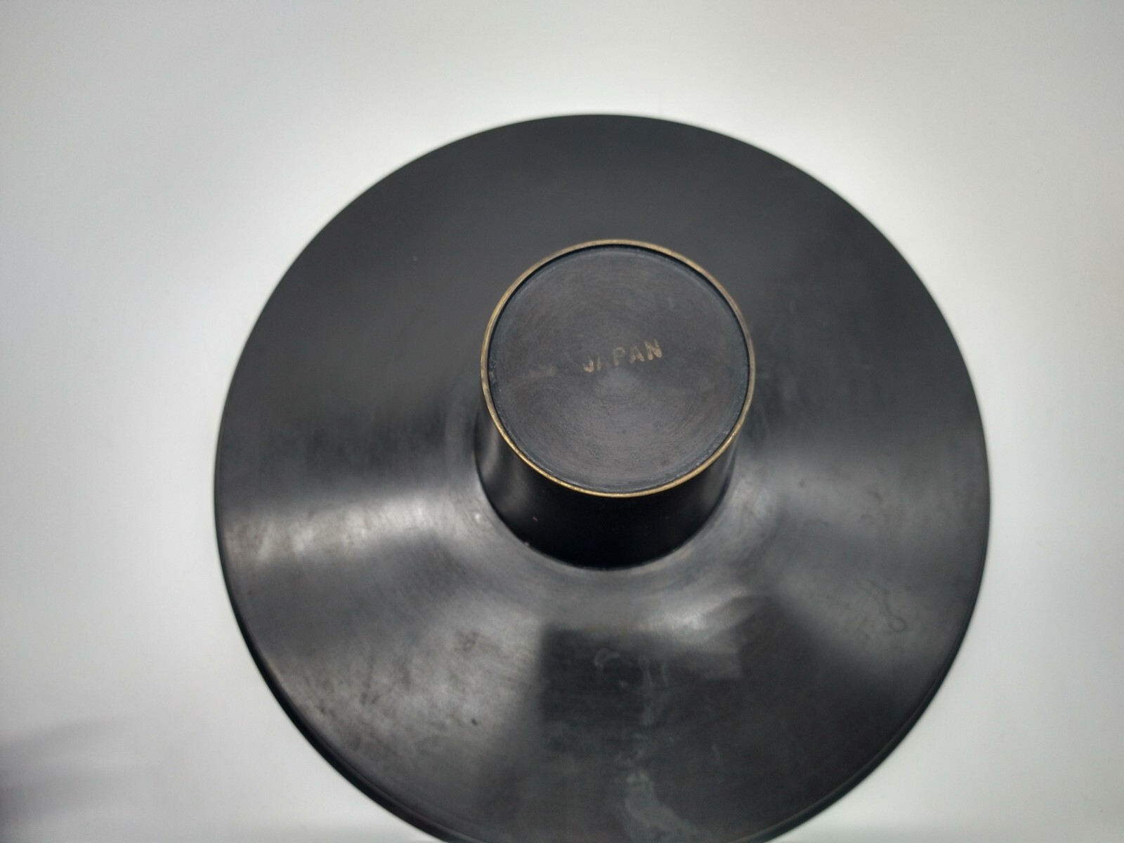 Antique Japanese Bronze Usabata Flower Arranging Vessel, Black