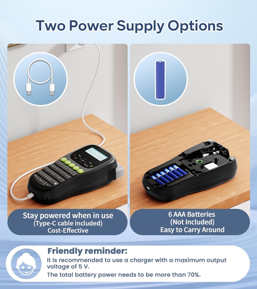 Label Maker Ptouch Label Maker Machine with-Tape Waterproof Labeler Machine w...