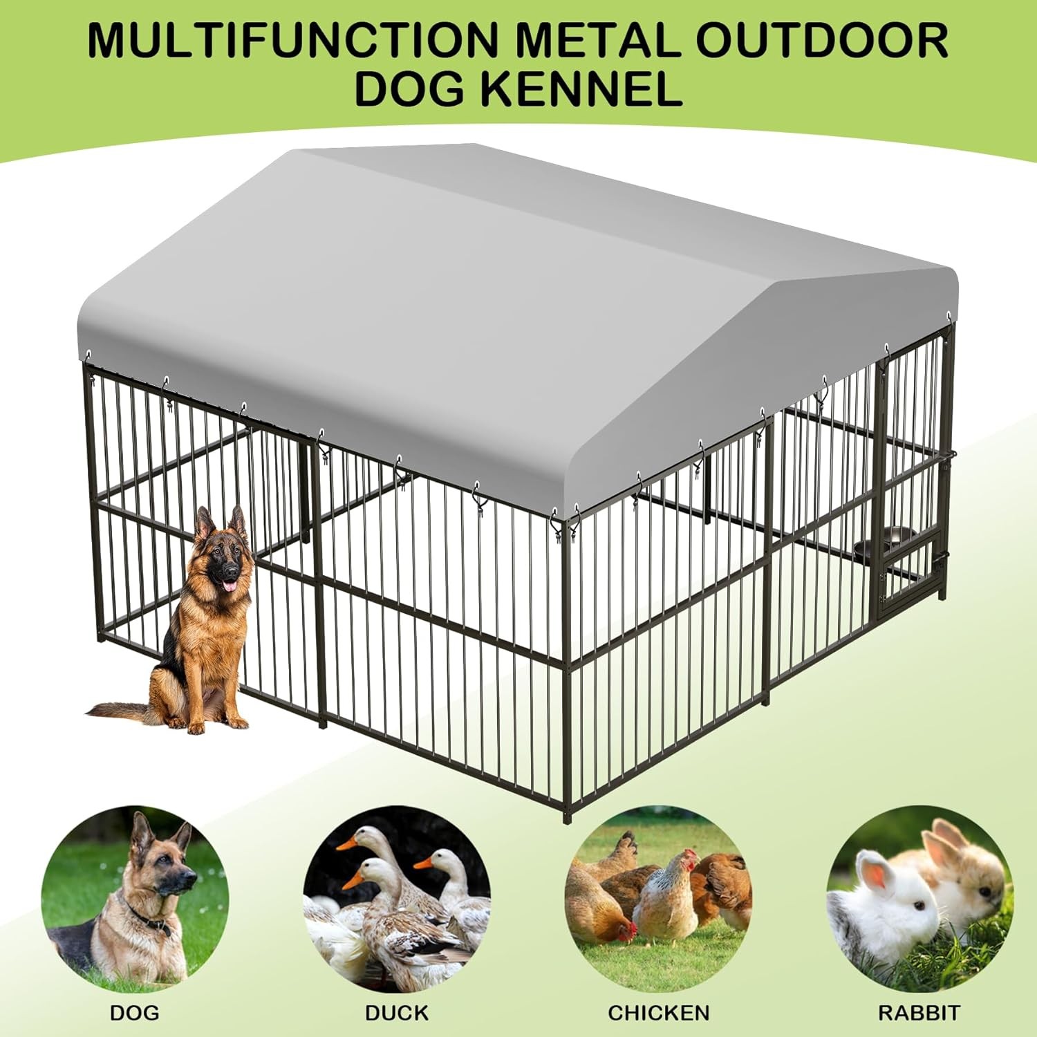 Outdoor Dog Kennel for Large Dogs, 10x10x6 FT Heavy Duty Dog Playpen Fence NEW