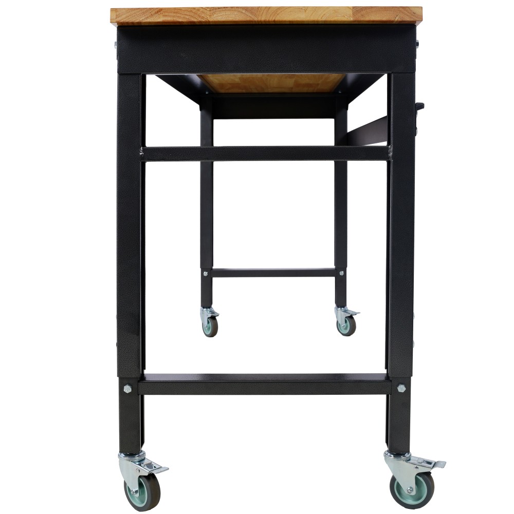 Heavy Duty Rolling Workbench, Locking Wheels Adjustable Height 60" Garage