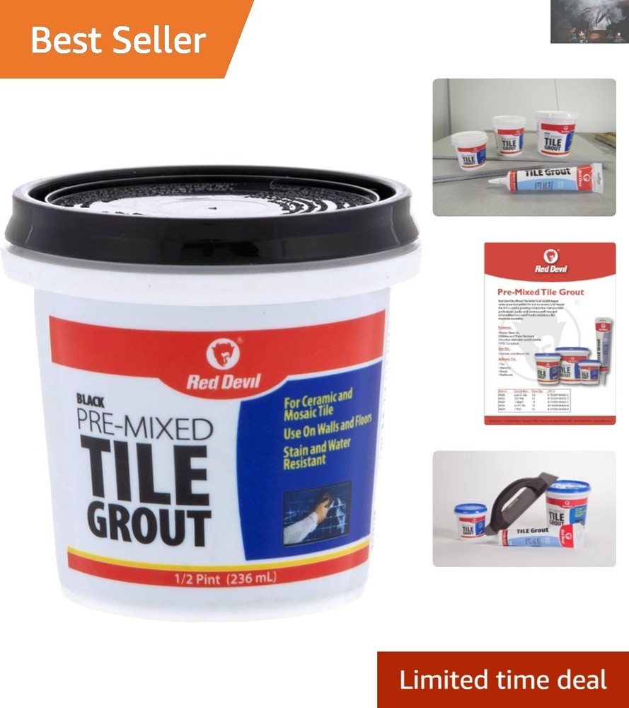Versatile 1/2 Pint Black Acrylic Grout - Perfect for Wall & Floor Projects