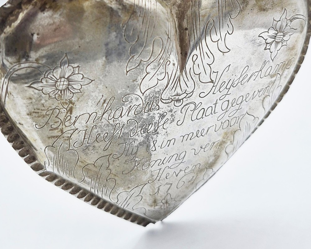 18TH CENTURY DUTCH SOLID SILVER ENGRAVED PLAQUE / PANEL c1764