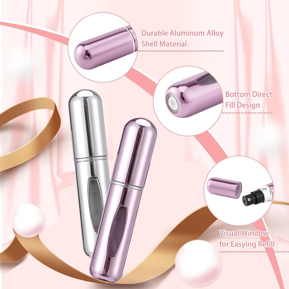 6pcs Mini Perfume Travel Refillable Bottles-5ml Portable Atomizer Sprayer,Empty