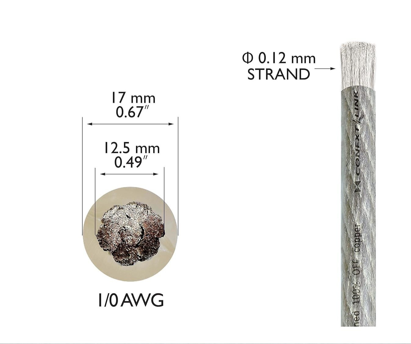 1/0 AWG Tinned OFC Copper Cable Marine Grade Power Wire Ultra Flexible 15 foot