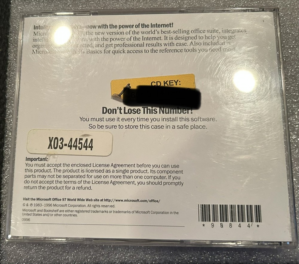 MICROSOFT OFFICE 97 Professional Edition (CD, 1997) with CD Key Code
