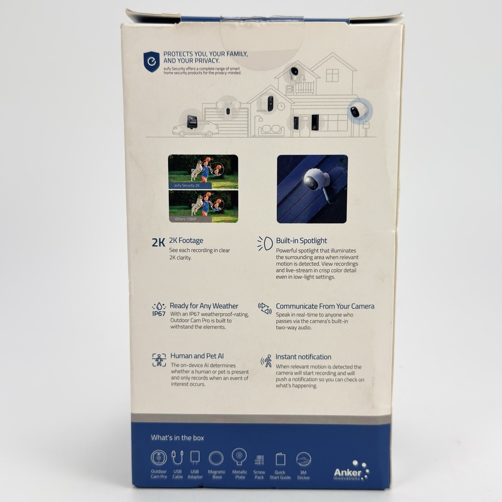 Eufy Multipurpose Security Camera With 2K Res. & Built-in Spotlight (Wired)